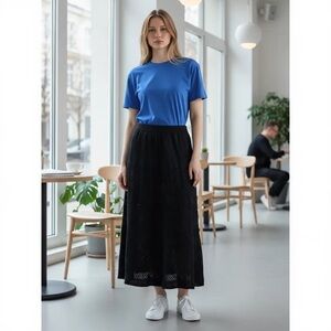 Elegant Black Lace Maxi Skirt